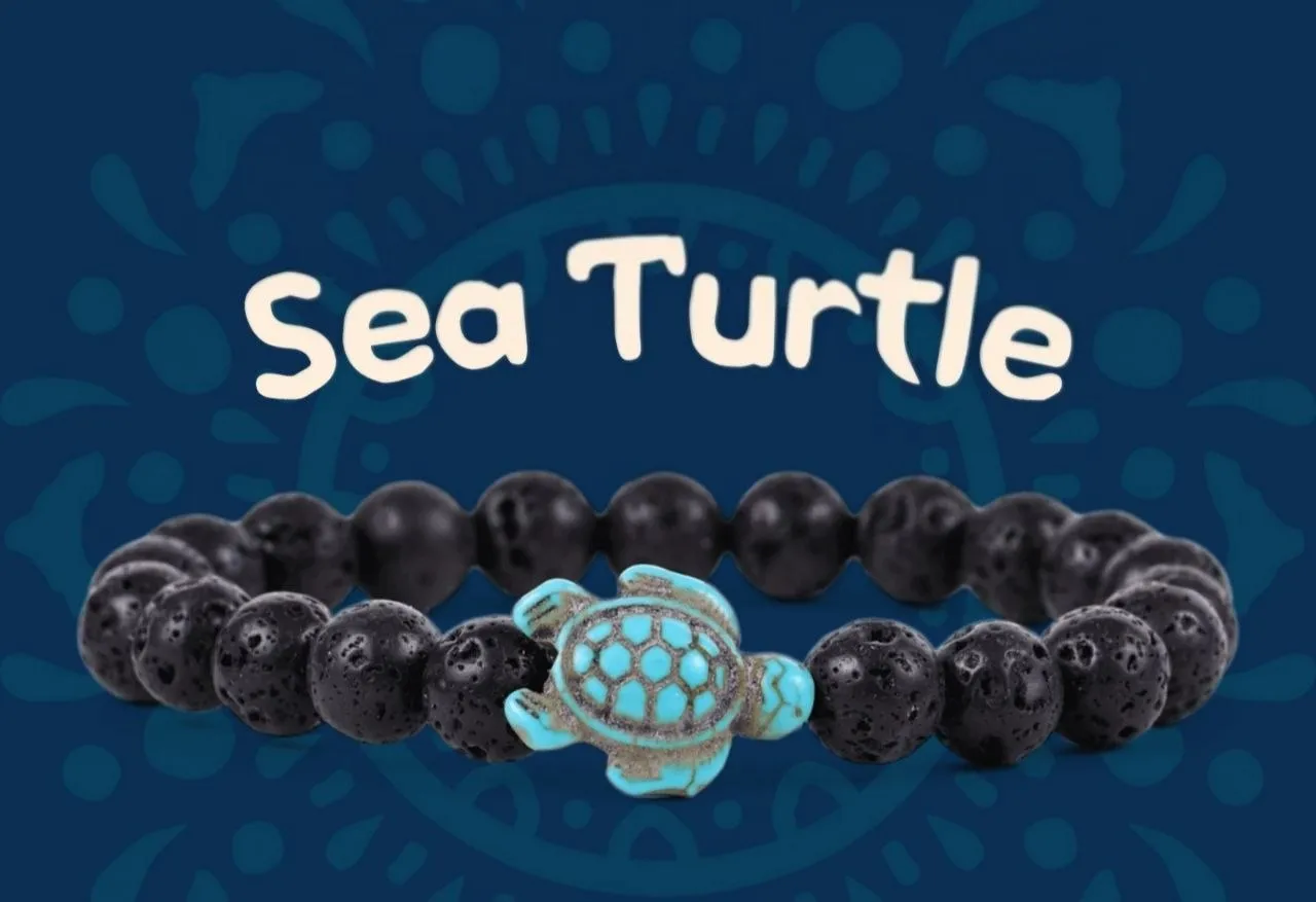 The Sea Turtle Bracelet — Лавовий камінь